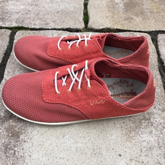 NEW‎ OluKai Waialua Red Mesh Slip On Sneakers - Picture 4 of 7